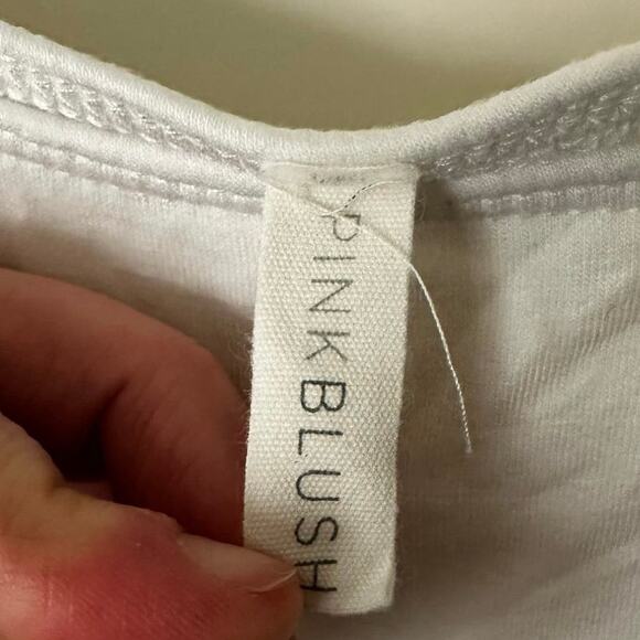 PinkBlush Ivory Solid Off Shoulder Maternity Maxi Dress, size XL - Picture 6 of 6